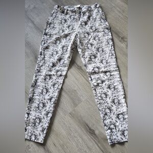 Zara Monochrome Botanical Print Pants